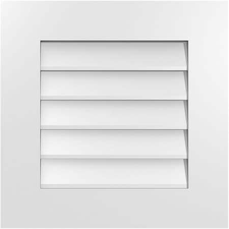 Ekena Millwork Vertical Surface Mount PVC Gable Vent: Non-Functional, w/ 3-1/2"W x 1"P Standard Frame, 20"W x 20"H GVPVE20X2001SN